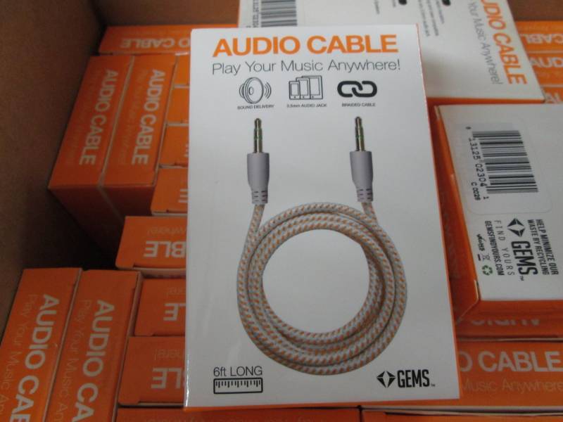 lot 64 image: Case of 48 Gems 6 ft Braided Audio ...