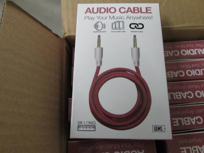 lot 67 image: Case of 48 Gems 6 ft Braided Audio ...