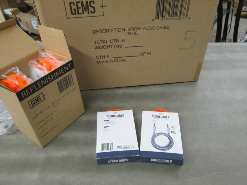 lot 73 image: Case of 48 Gems 6 ft Bright Blue Br...