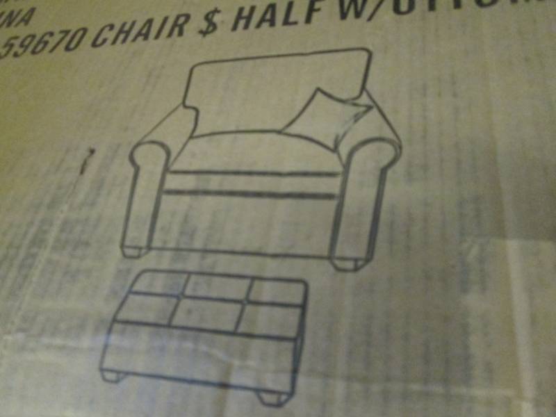 lot 132 image: Oversized Chair with Ottoman open b...