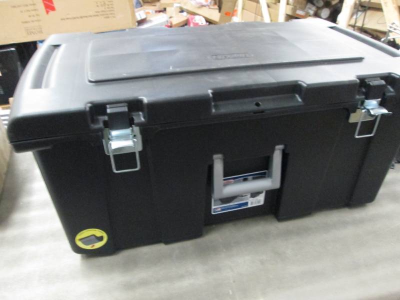 lot 259 image: Black Sterilite Footlocker 31.14x1...