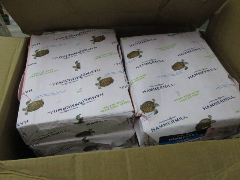 lot 263 image: 8 Reams Hammermill 24 lb Pink 8.5x1...