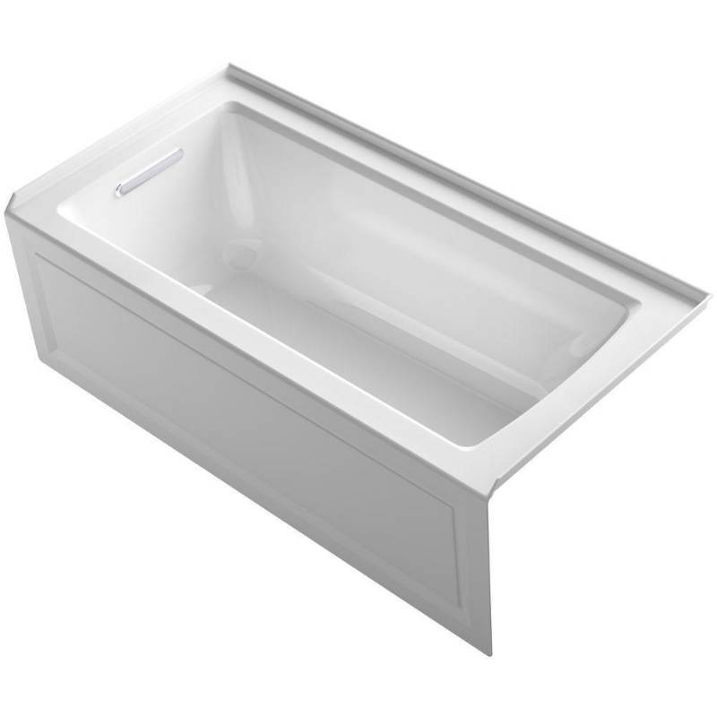 lot 4 image: KOHLER Archer 5 ft. Left Drain Soaking Tub in White, K-1946-LA-0 - NEW