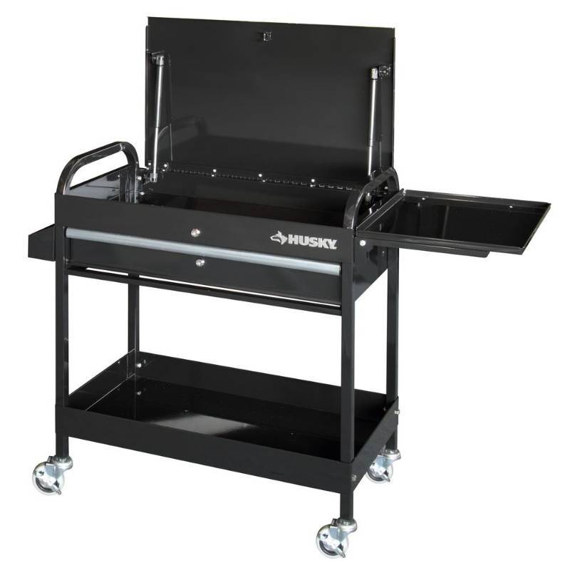 lot 35 image: Husky 31 in. 1-Drawer Utility Cart. HOUC3101B12 - NEW in Box.
