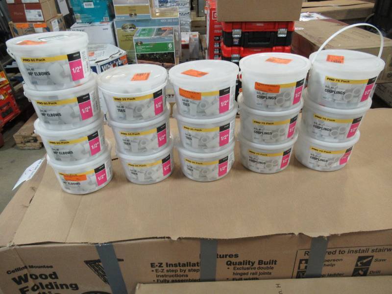 lot 36 image: LASCO 12 PVC Schedule 40 Elbows, Tees and Couplings.
