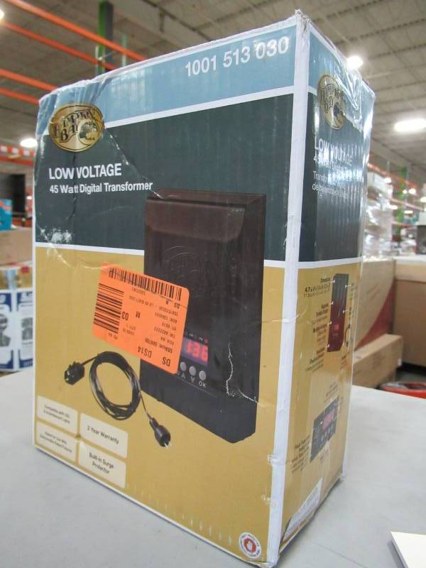 lot 54 image: Hampton Bay Low-Voltage 45-Watt Landscape Transformer, SL-45-12A, Missing Remote Photo Cell.
