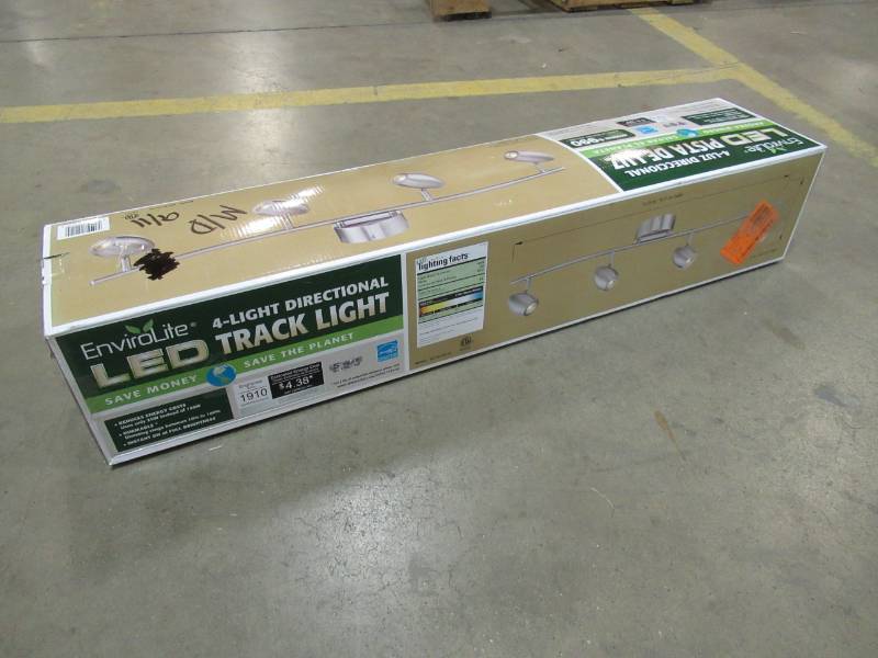 lot 95 image: Envirolite 3 ft. Brushed Nickel LED Track Lighting Kit with 4 LED Track Lights, EVT101727-35