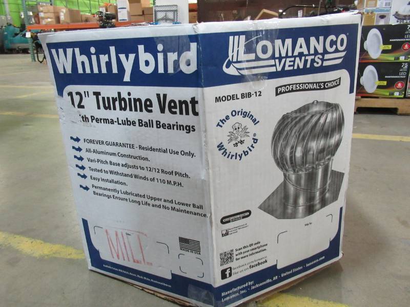lot 109 image: Whirlybird 12 in. Mill Finish Aluminum Internally Braced Wind Turbine, BIB12