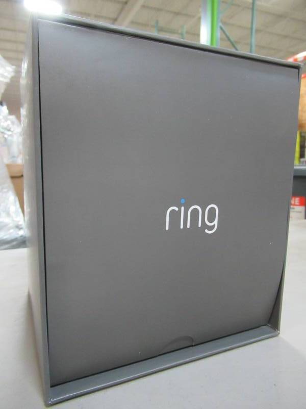 lot 120 image: Ring Spotlight Cam Wired Outdoor Rectangle Security Camera, Black, 8SH1P7-BEN0, NEW in Box