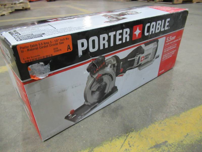 lot 137 image: Porter Cable 5.5 Amp 3-12 Inch Multi-Material Corded Circular Saw, Pce380K - New in Box