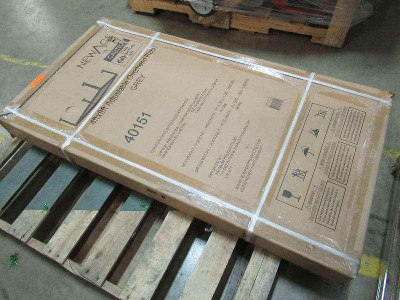 lot 139 image: Performance 96 in. L x 48 in. W x 42 in. H Adjustable VersaRac Ceiling Storage Rack in Gray, 40151