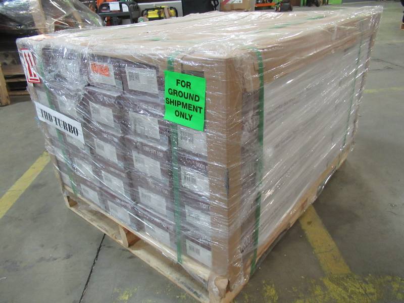 lot 145 image: 25 Cases of Home Decorators Collection Horizontal Toast 38 in. T x 5 in. W x 38.59 in. L Engineered Click Bamboo Flooring, HL615H