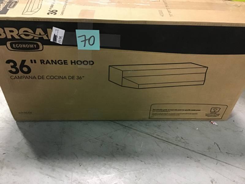 Broan 40000 Series 36 in. Under Cabinet Range Hood with Light in White  open box in like new condition