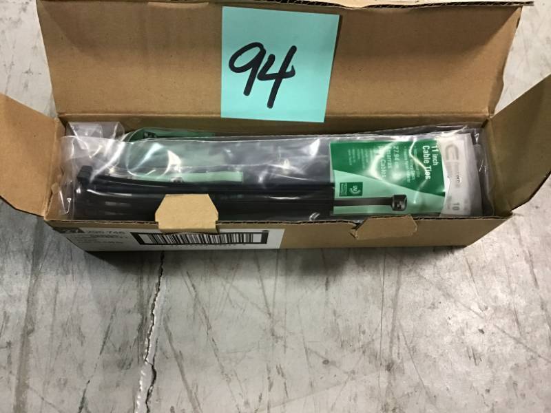 Commercial Electric 11 in. UV Cable Tie - Black (10-Pack) not used