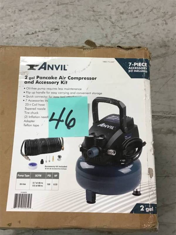 ANVIL 2G Pancake Air Compressor  open box in like new condition