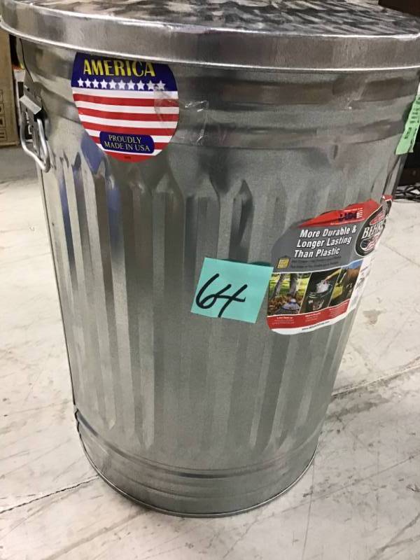 Behrens 31 Gal. Galvanized Steel Round Trash Can with Lid