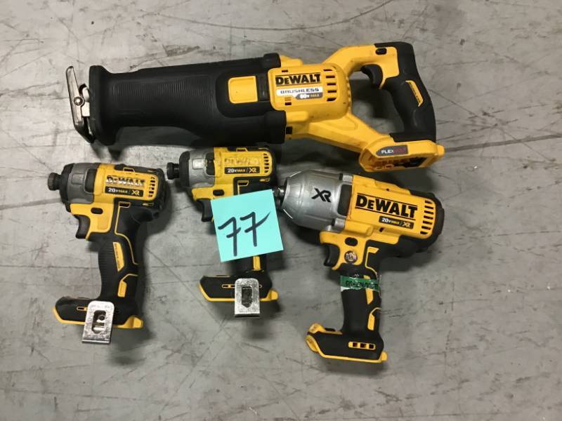 LOT OF 4 MISC DEWALT TOOLS FOR PARTS OR REPAIR