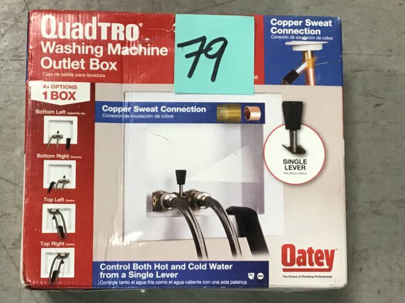 Oatey Quadtro 2 in. Copper Sweat Washing Machine Outlet Box  open box in like new condition