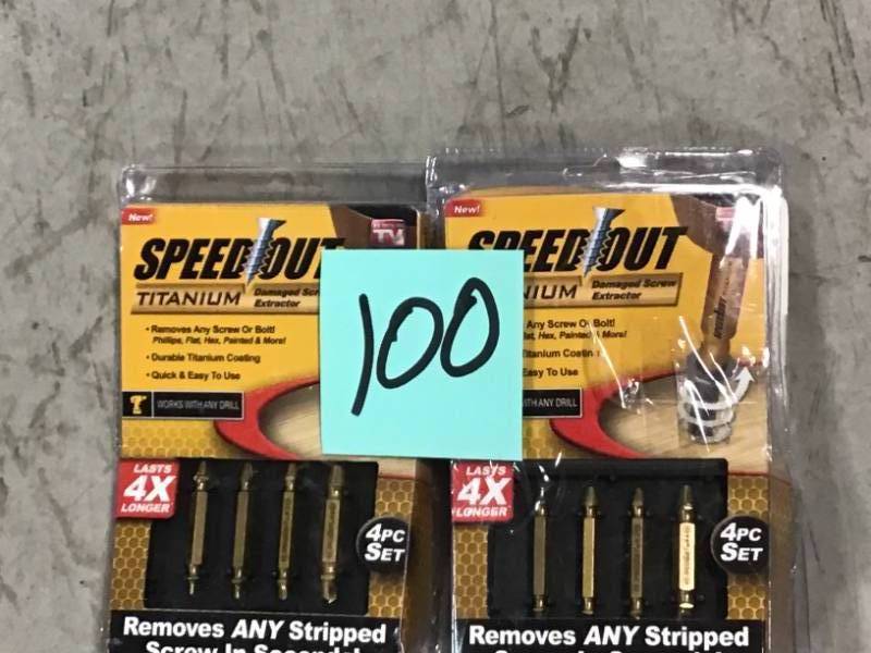 Ontel Speed Out Speed Out Titanium Screw Extractor (4-Piece) QTY 2 not used
