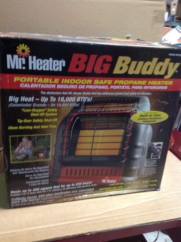 Mr. Heater 18,000 BTU Portable Radiant Propane Big Buddy Heater in good conditions