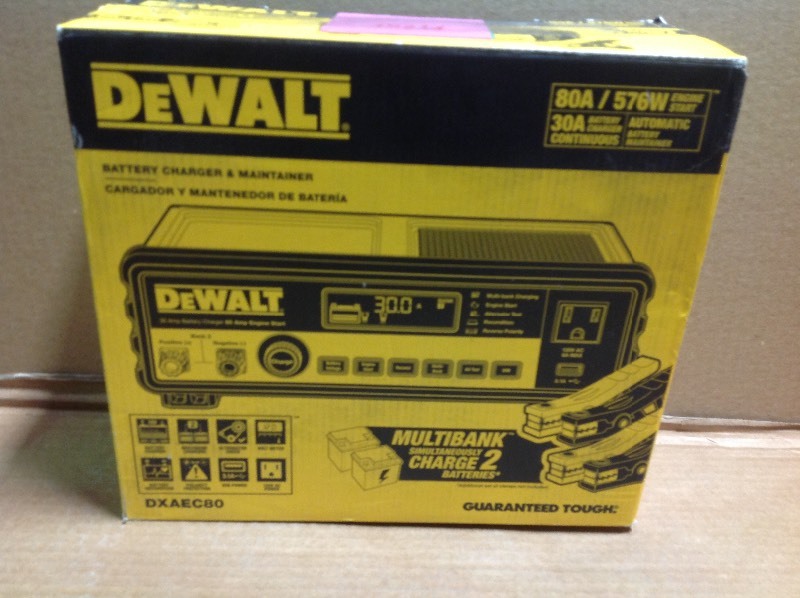 DEWALT 30 Amp Multi Bank Battery Charger with 80 Amp Engine Start not used
