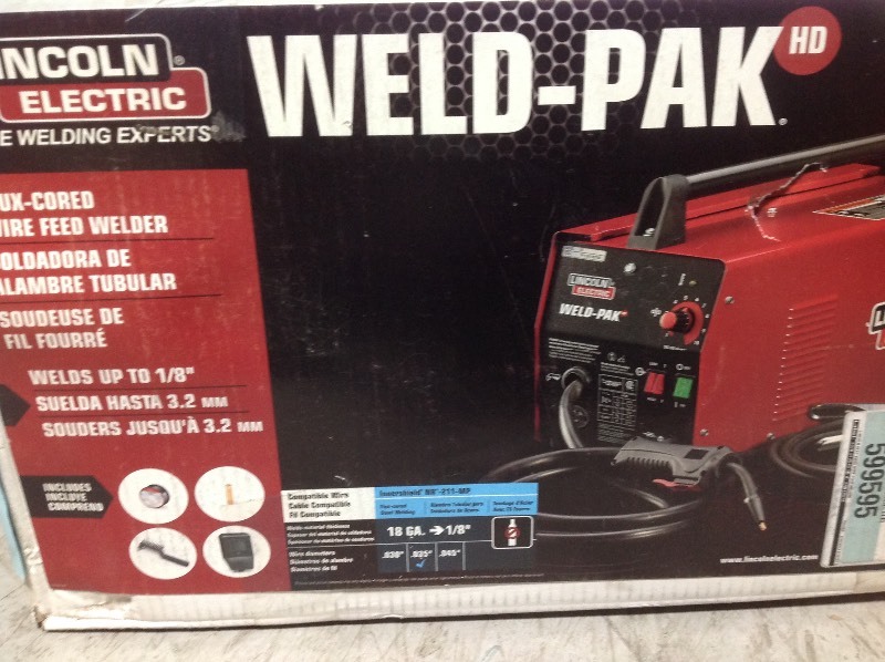 Lincoln Electric 88 Amp Weld Pack HD Flux-Core Wire Feed Welder for Welding up to 18 in. Mild Steel, 115-Volt in good conditions