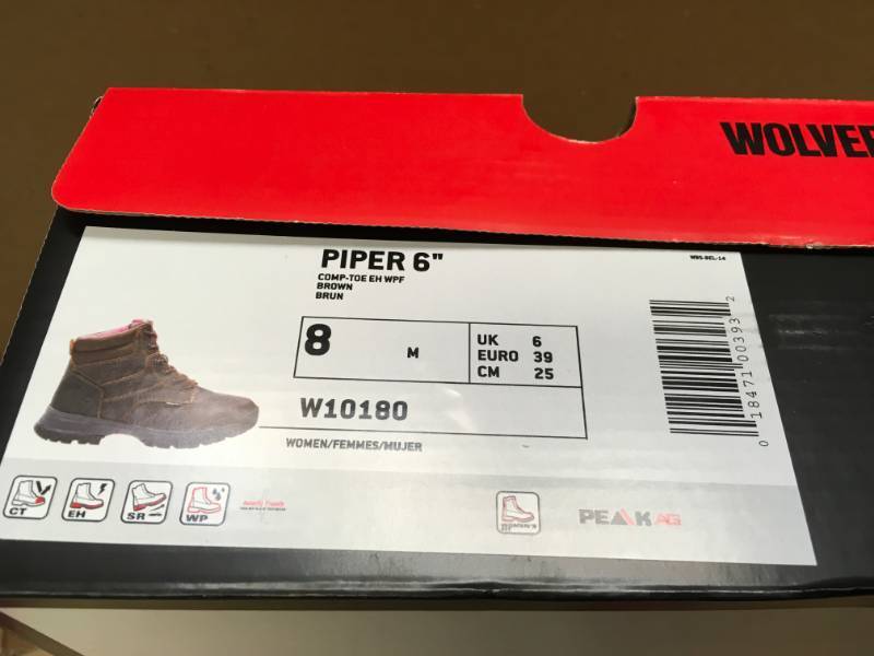 lot 3 image: WOMENS PIPER WATERPROOF COMPOSITE-TOE 6 WORK BOOT SIZE 8 M EURO 39  open box in like new condition