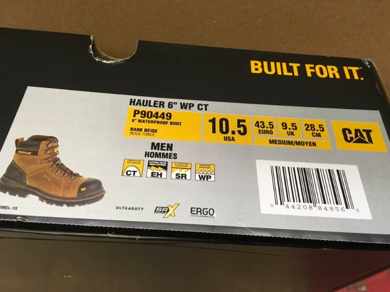 lot 34 image: CAT Footwear Hauler 6 WP Mens Size 10- 12M Dark Beige Composite Toe Waterproof Boots not used
