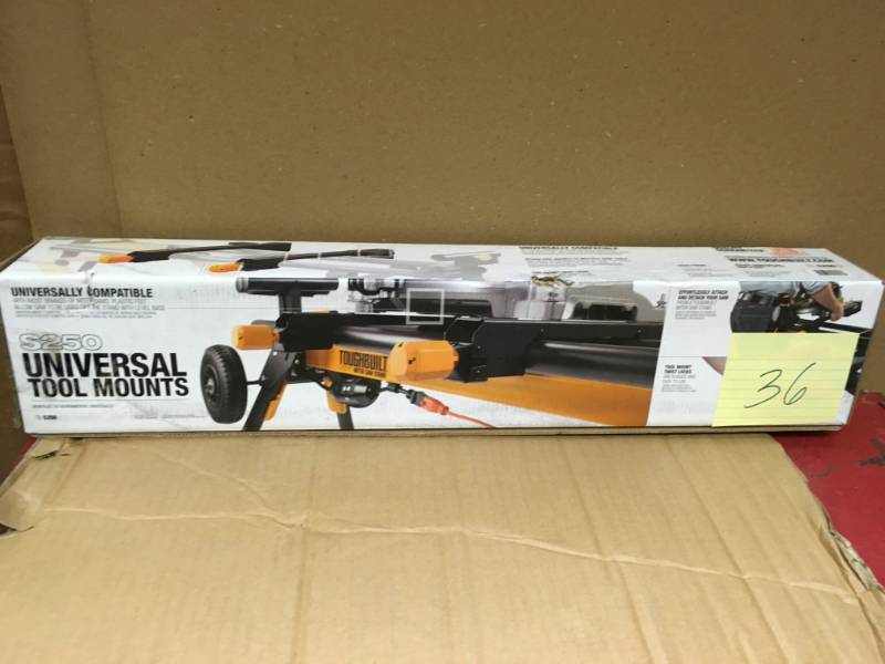 lot 36 image: TOUGHBUILT Universal Miter Saw Tool Mounting Brackets  open box in like new condition