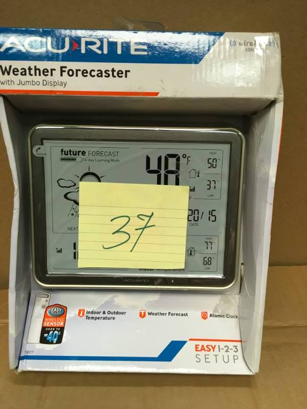 lot 37 image: AcuRite Wireless Digital Atomic Weather Forecaster not used