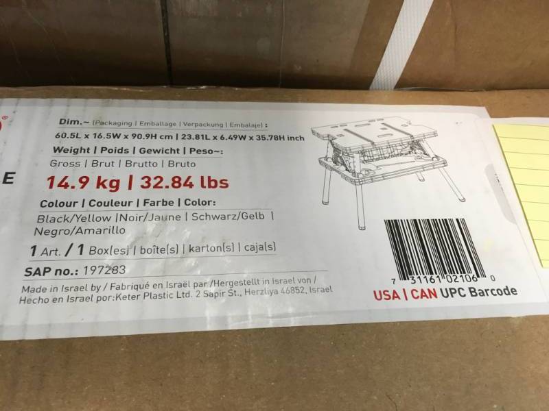 lot 48 image: Keter 21.65 in. x 33.46 in. x 29.7 in. Folding Work Table not used