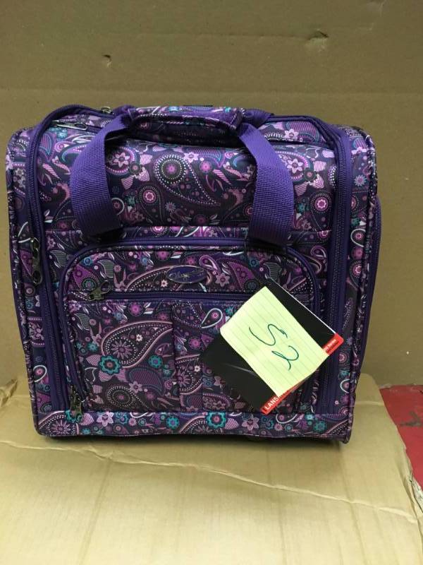 lot 52 image: Olympia USA Lansing Under the Seat Wheeled Carry-On  open box in like new condition