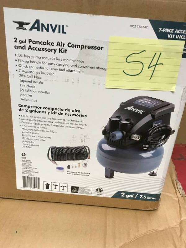 lot 54 image: ANVIL 2G Pancake Air Compressor  open box in like new condition