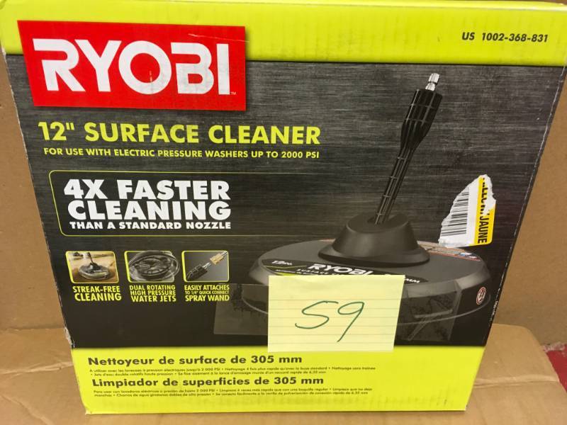 lot 59 image: Ryobi 12 in. 2000 PSI 1.4 GPM Quick Connect Surface Cleaner for Electric Pressure Washers