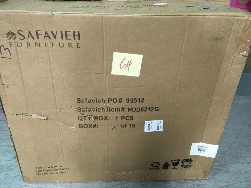 lot 64 image: Safavieh Colin Taupe Linen Arm Chair  open box in like new condition
