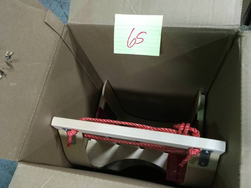 lot 65 image: Flexible Flyer Wood Pull Sleigh  open box in like new condition