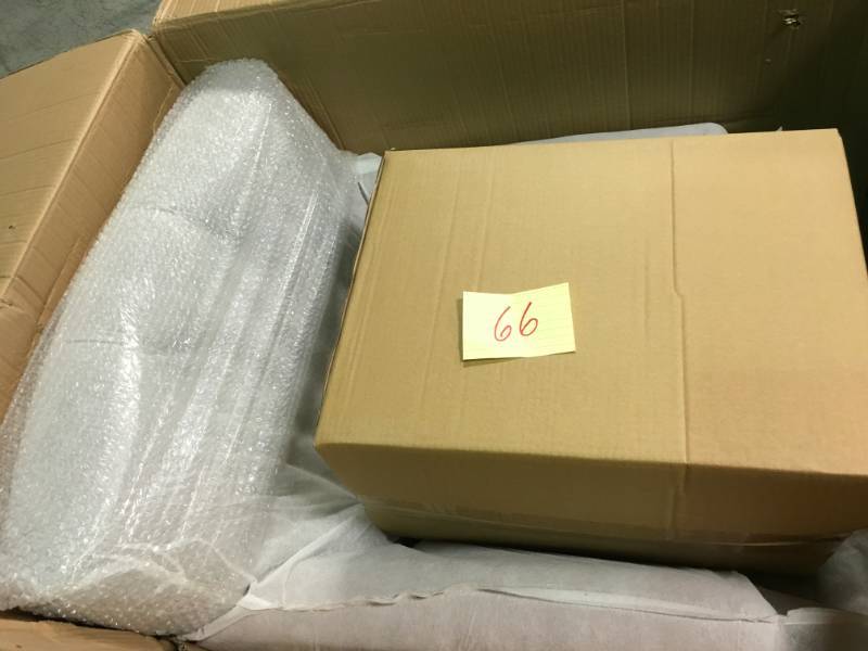 lot 66 image: Safavieh Colin Taupe Linen Arm Chair  open box in like new condition
