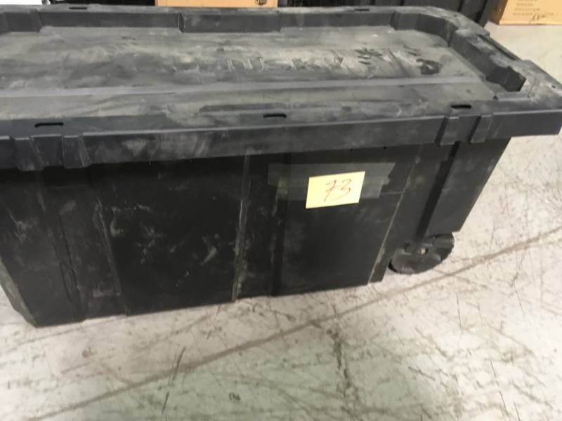 Husky 45 Gal. Latch and Stack Tote with Wheels in Black used | KX REAL ...