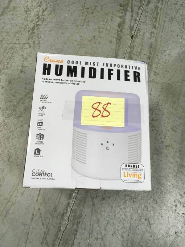 lot 88 image: Crane Evaporative Humidifier  open box in like new condition