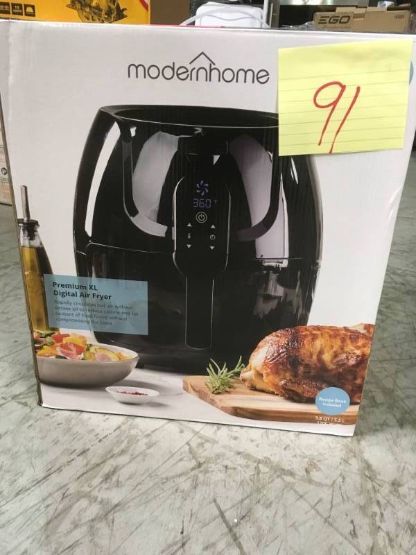 lot 91 image: modernhome Premium Digital Air Fryer (5.8 Qt.1700-Watt)  open box in like new condition
