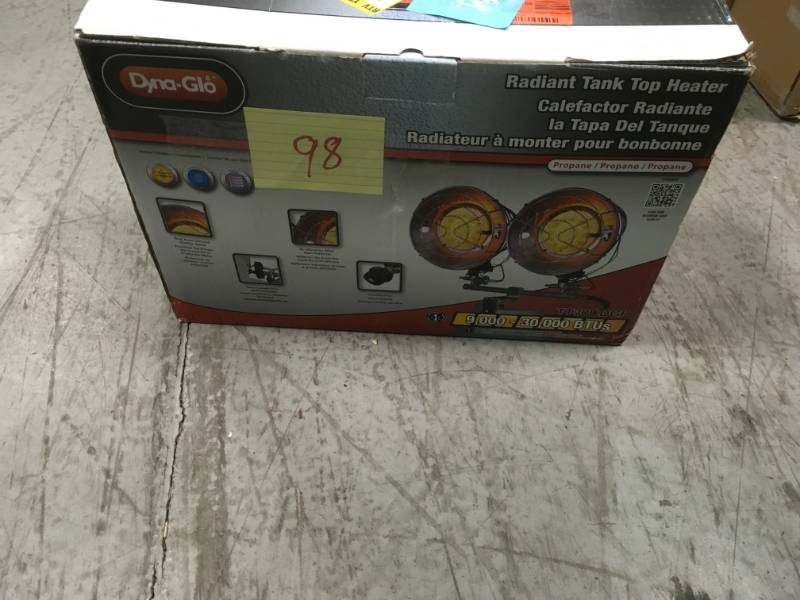 lot 98 image: Dyna-Glo 30K LP Double Tank Top Gas Portable Heater - CSA