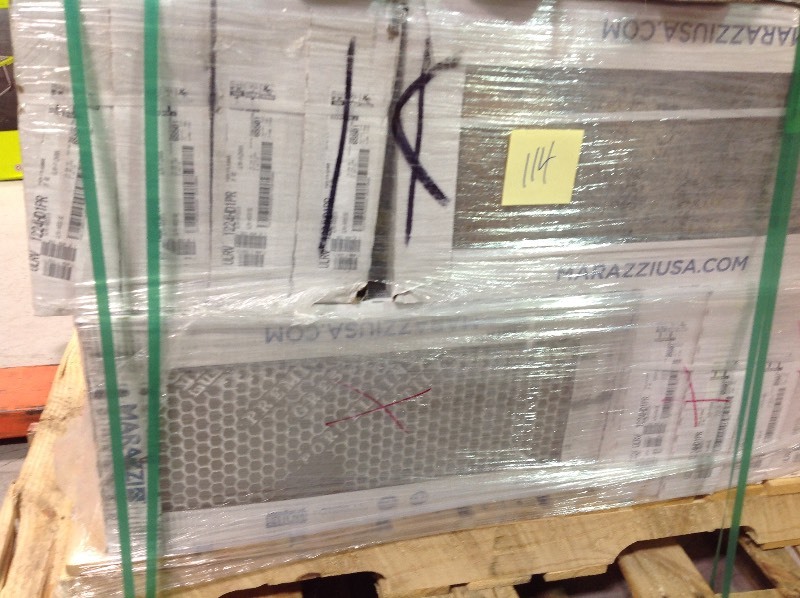 lot 114 image: Marazzi  VitaElegante Grigio 12 in. x 24 in. Porcelain Floor and Wall Tile (15.6 sq. ft.  case) 19 cases not used