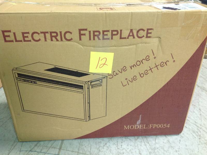 AKDY 23 in. Freestanding Electric Fireplace Insert Heater in Black with Tempered Glass and Remote Control  Open box in like new condition