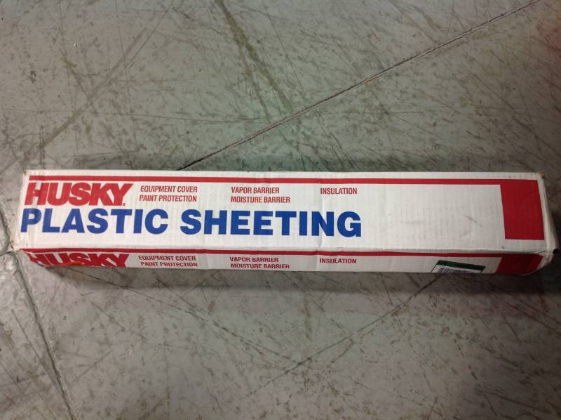 HUSKY 10 ft. x 50 ft. Clear 6 mil Plastic Sheeting not used