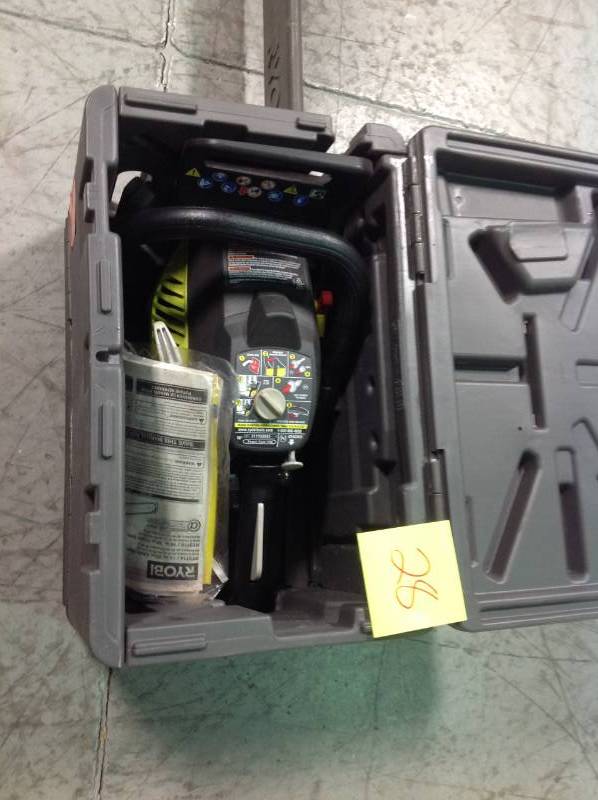 Ryobi 3716  16 inch 37cc 2-Cycle Gas Chainsaw with Heavy Duty Case in good condition