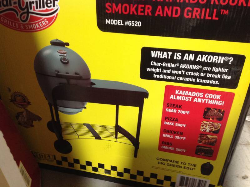 Char-Griller AKORN Kamado Kooker 20 in. Charcoal Grill in Grey with Cart  Open box in like new condition