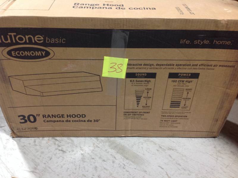 NuTone RL6200 Series 30 in. Ductless Under Cabinet Range Hood with Light in Stainless Steel  Open box in like new condition