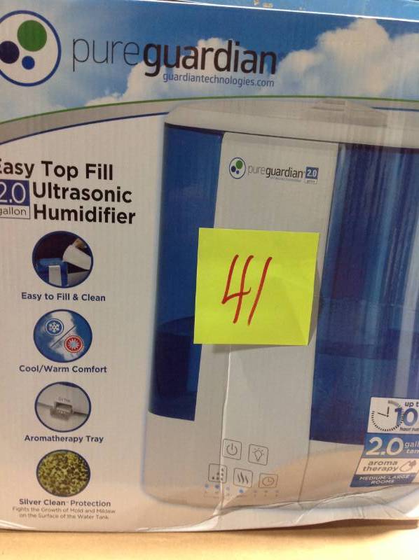 PureGuardian 2 Gal. Top Fill Ultrasonic Warm and Cool Mist Humidifier with Aroma Tray  Open box in like new condition
