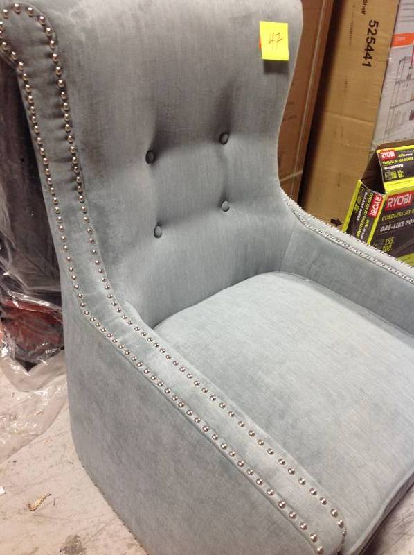 Roger Cornflower Blue Accent Chair MISSING LEGS