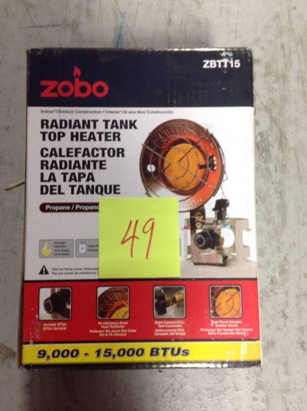 ZOBO 15,000 BTU Propane Tank Top Heater  Open box in like new condition